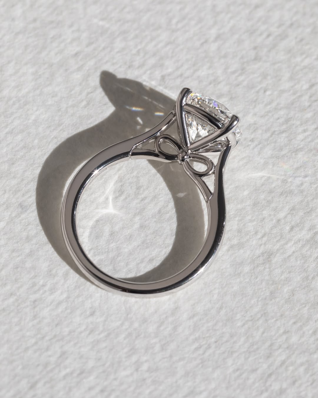 4.0 CT Round F/VS2 CVD Diamond Cathedral Engagement Ring