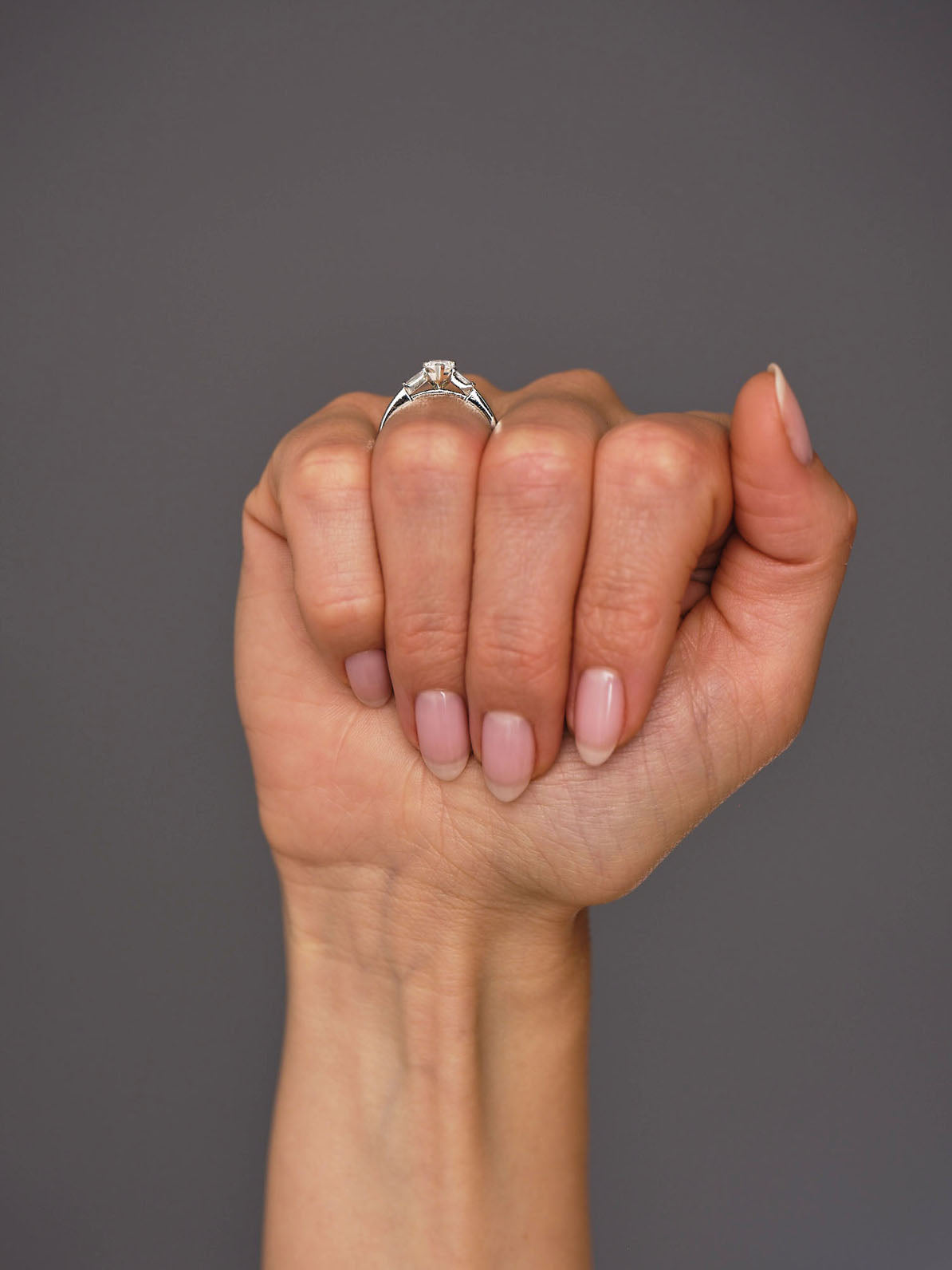 April- 1.30 CT Marquise Three Stone Style Moissanite Ring
