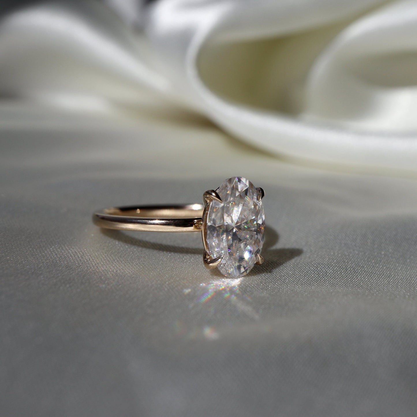 Eleanor- 3.0 CT Oval Solitaire Moissanite Ring