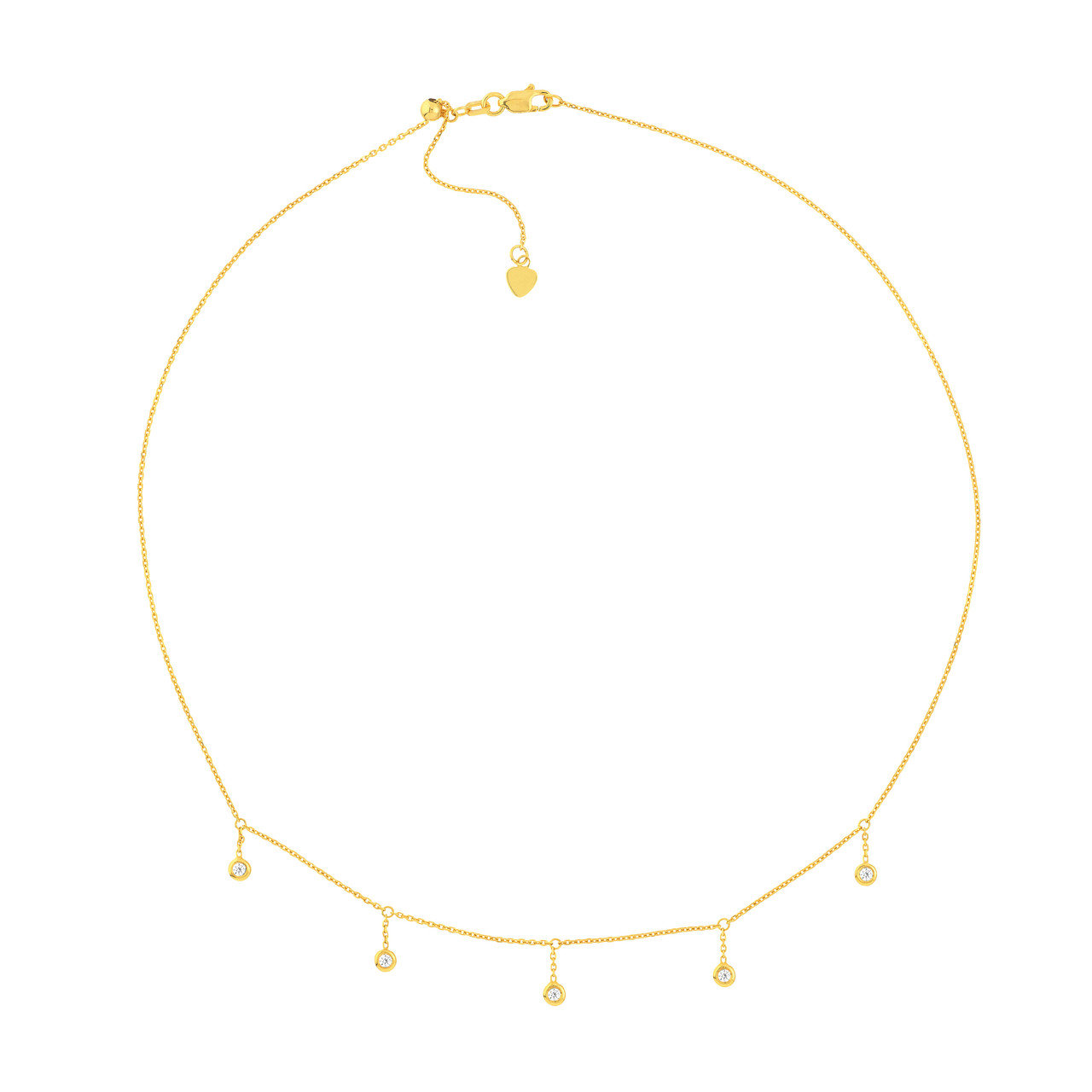 Aurora - 0.15 TCW Round Bezel Drop Moissanite Necklace