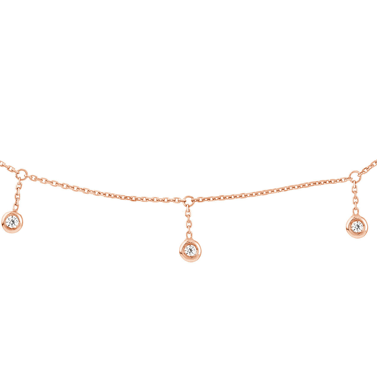 Aurora - 0.15 TCW Round Bezel Drop Moissanite Necklace