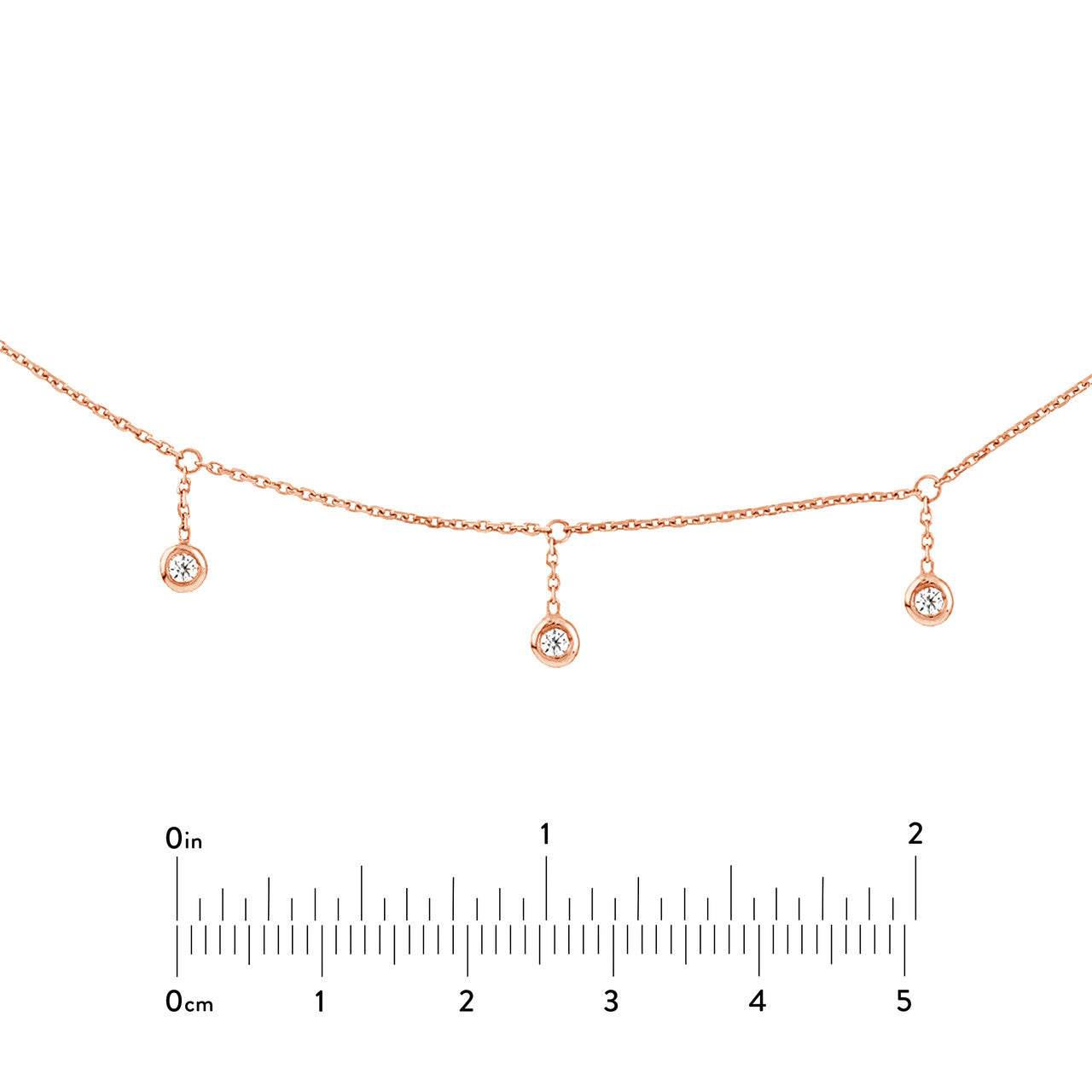 Aurora - 0.15 TCW Round Bezel Drop Moissanite Necklace