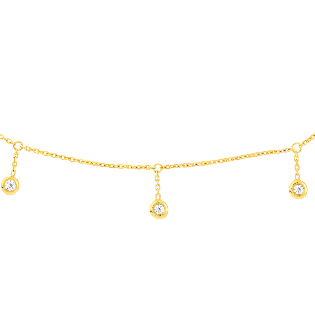Aurora - 0.15 TCW Round Bezel Drop Moissanite Necklace
