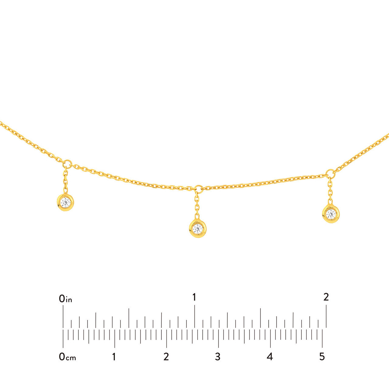 Aurora - 0.15 TCW Round Bezel Drop Moissanite Necklace