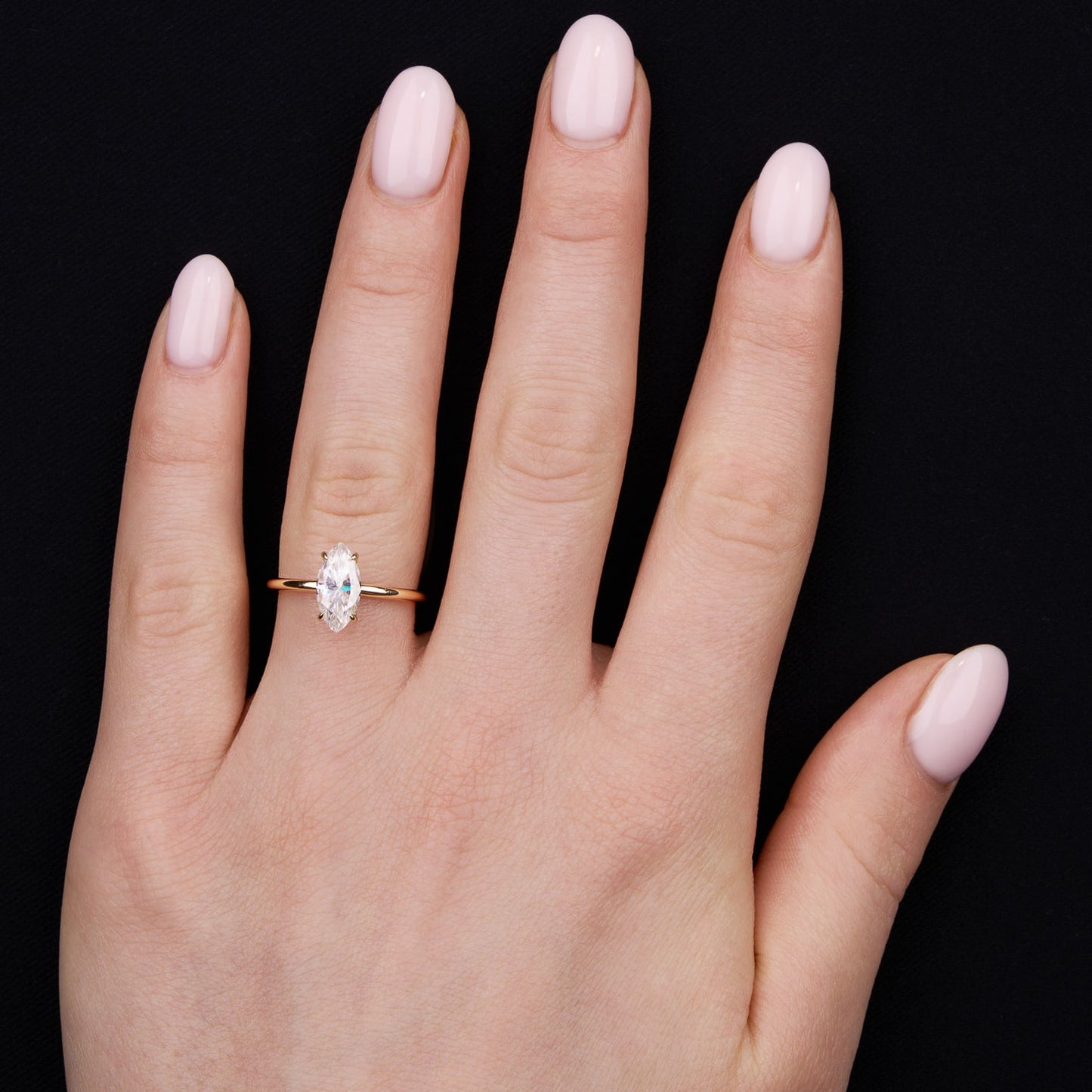 Elizabeht- 1.0 CT Marquise Soitaire Moissanite Ring