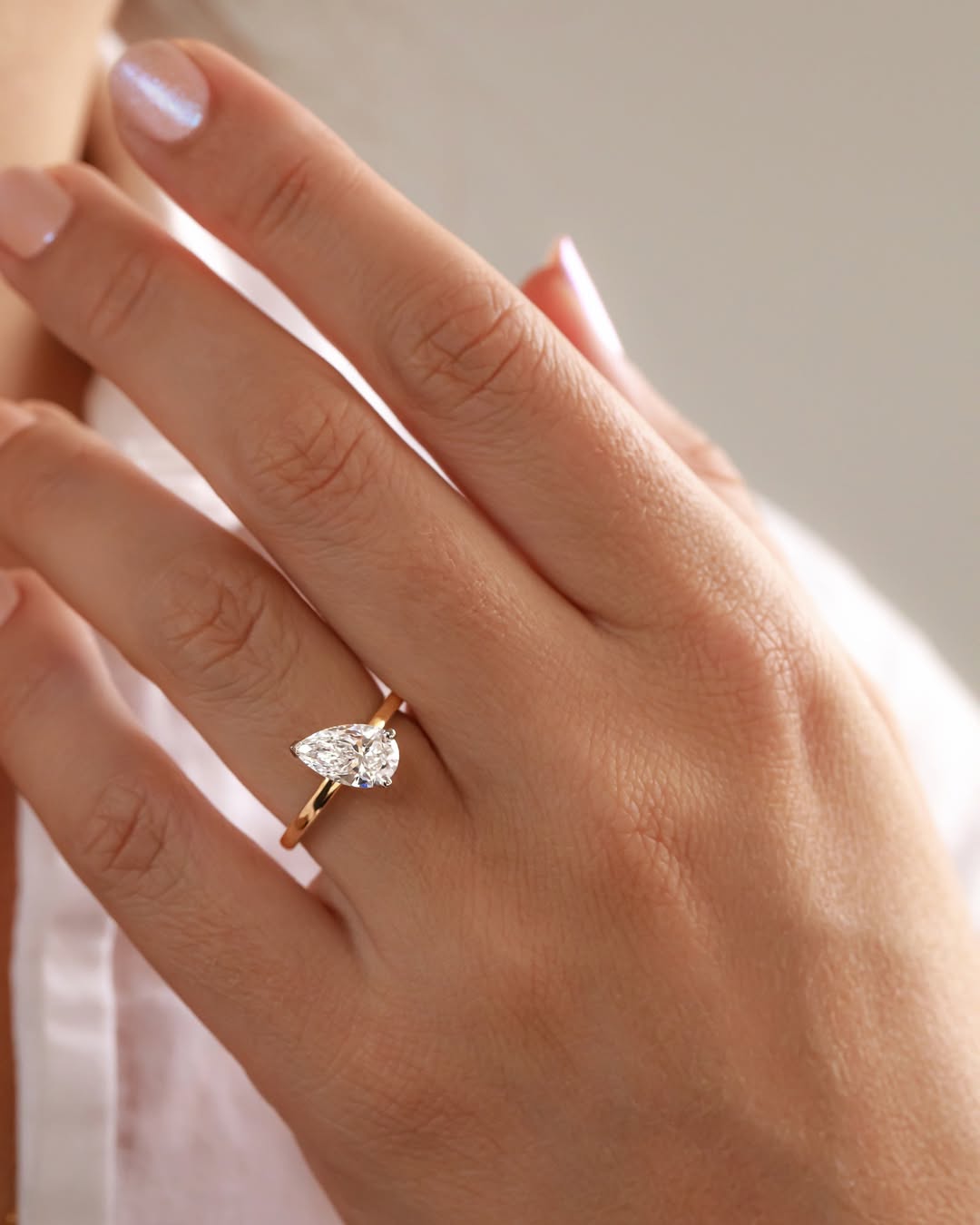 1.7 CT Pear F/VVS2 CVD Diamond Solitaire Style Engagement Ring