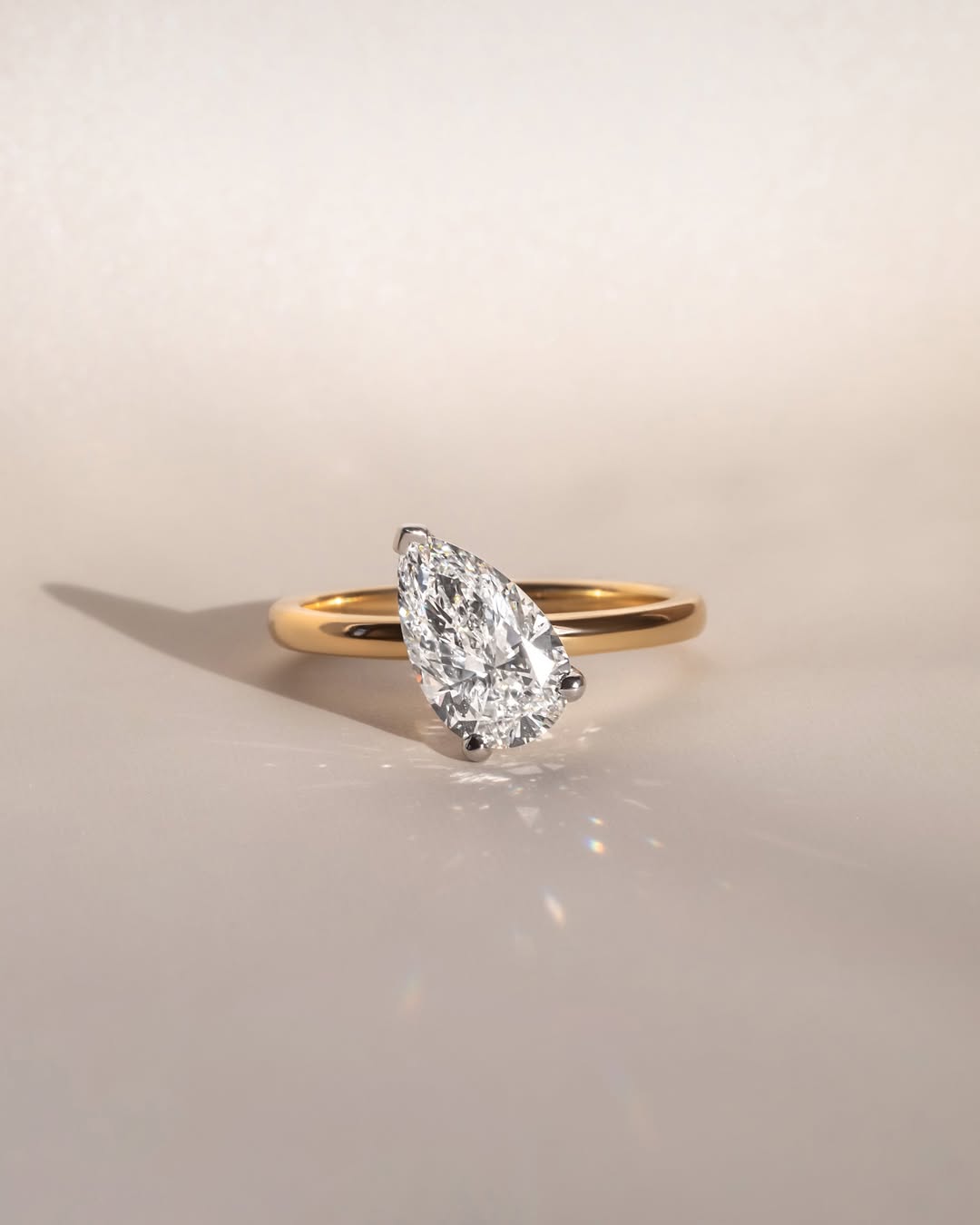 1.7 CT Pear F/VVS2 CVD Diamond Solitaire Style Engagement Ring