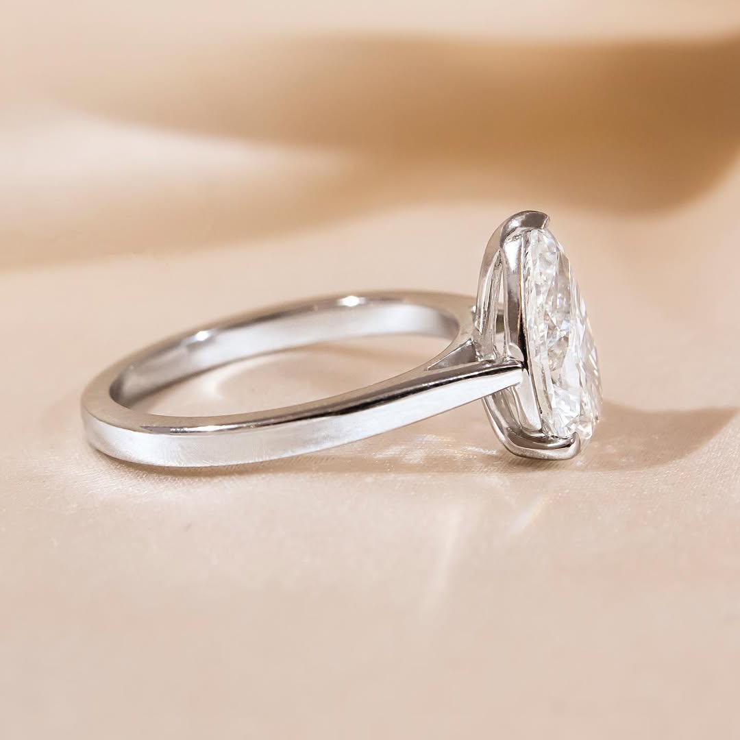 2.08 CT Pear F/VS1 CVD Diamond Solitaire Style Engagement Ring