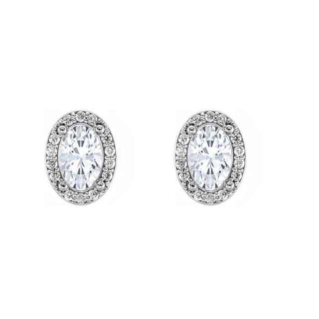 Amara- 2.0 TCW Oval Halo Moissanite Earrings