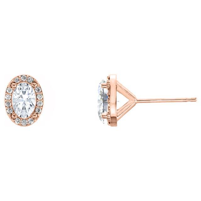 Amara- 2.0 TCW Oval Halo Moissanite Earrings