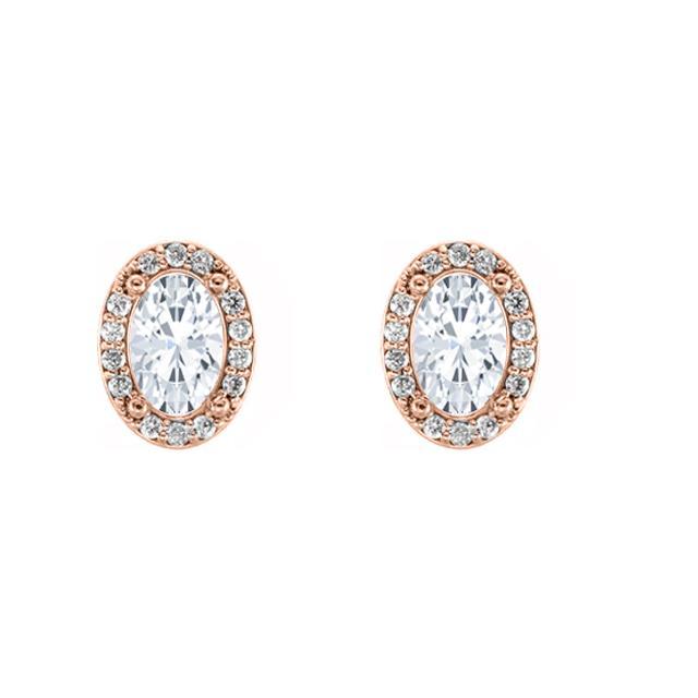 Amara- 2.0 TCW Oval Halo Moissanite Earrings