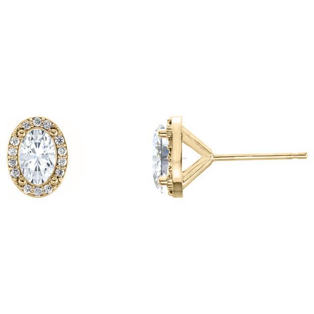 Amara- 2.0 TCW Oval Halo Moissanite Earrings