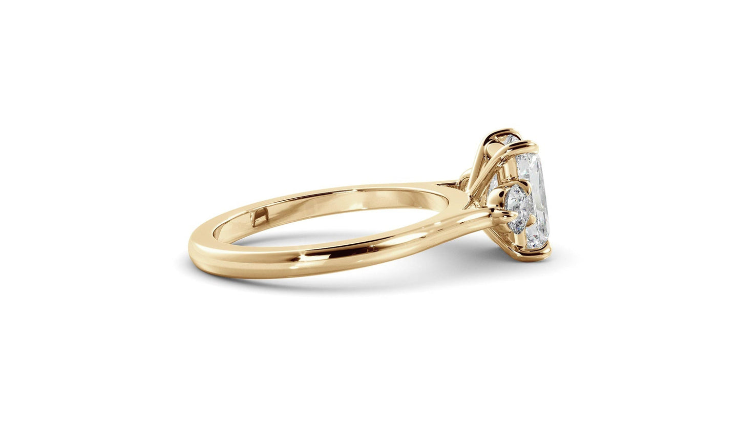 Ralph- 1.20 CT Radiant Three Stone Style Moissanite Ring