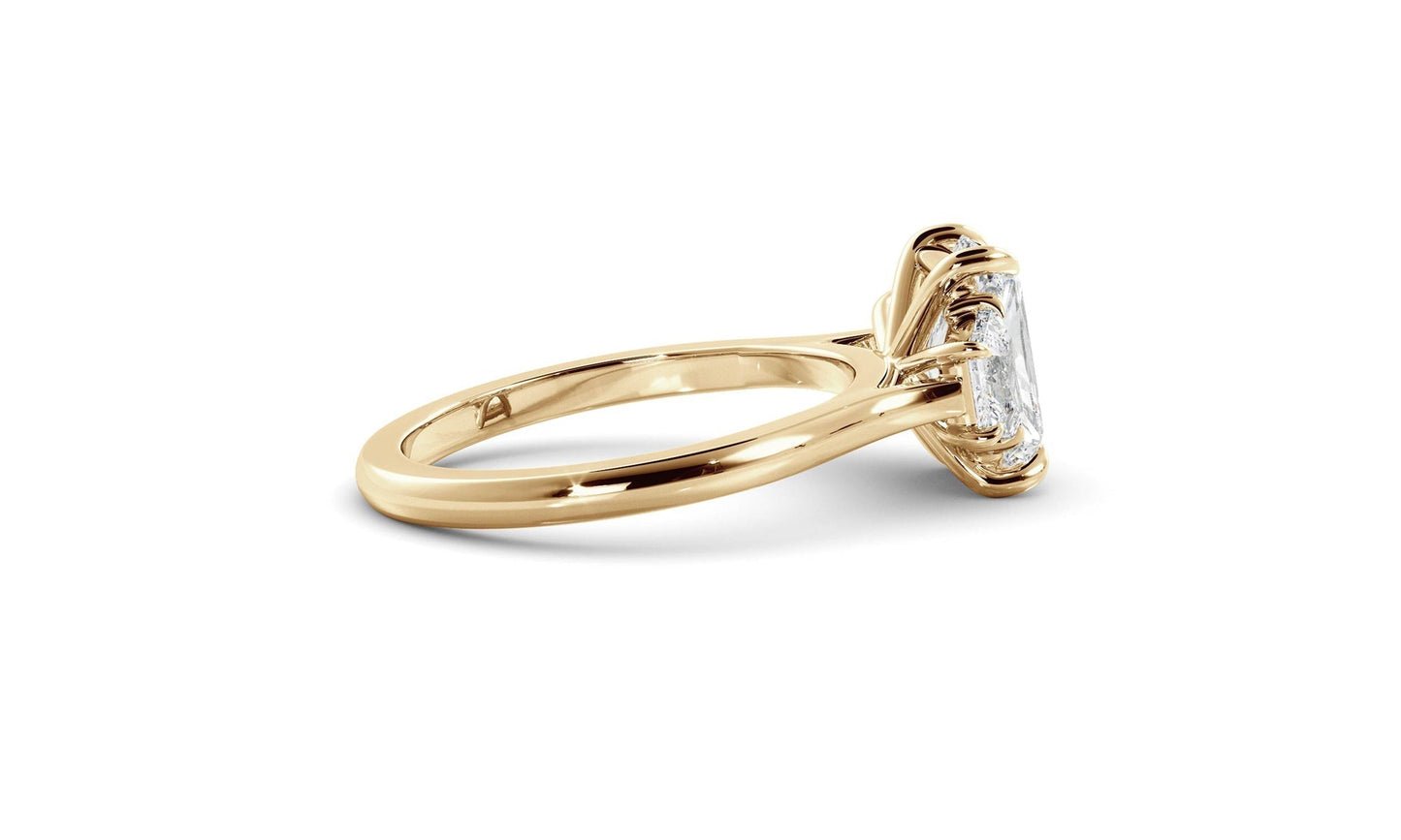 Craig- 1.0 CT Radiant Three Stone Style Moissanite Ring