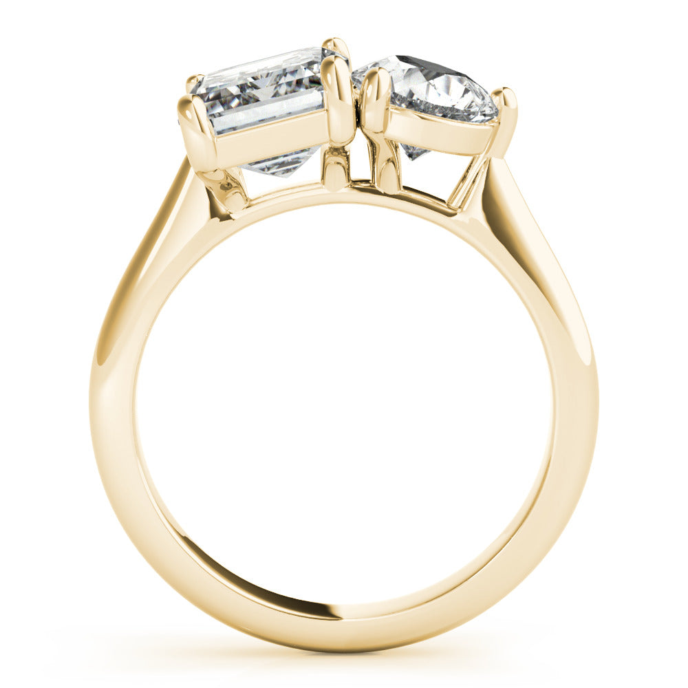 Hilda- 2.0 CT Emerald & Pear Two Stone Style Moissanite Ring