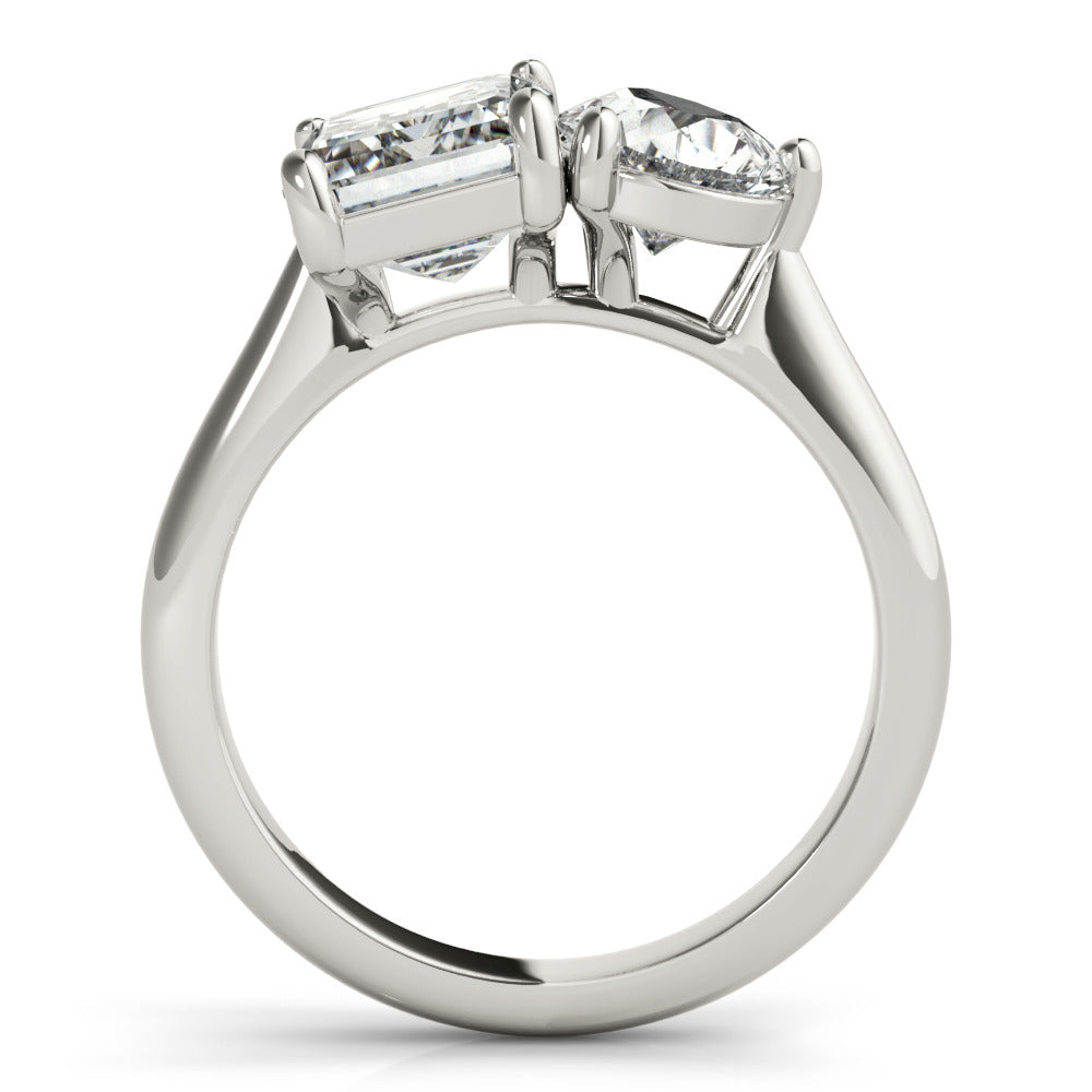 Hilda- 2.0 CT Emerald & Pear Two Stone Style Moissanite Ring
