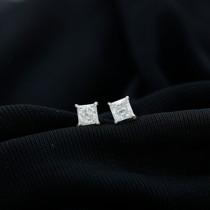 Ivy- 2.0 TCW Princess Solitaire Moissanite Earrings