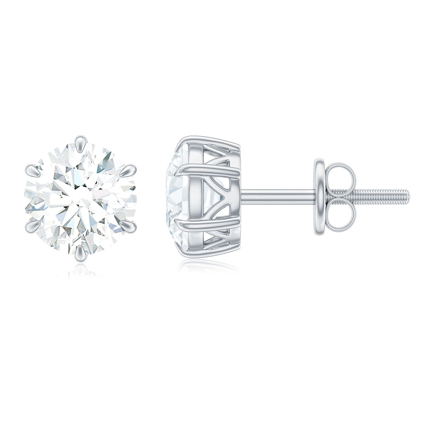 Serenity- 1.97 TCW Round Solitaire Moissanite Earrings