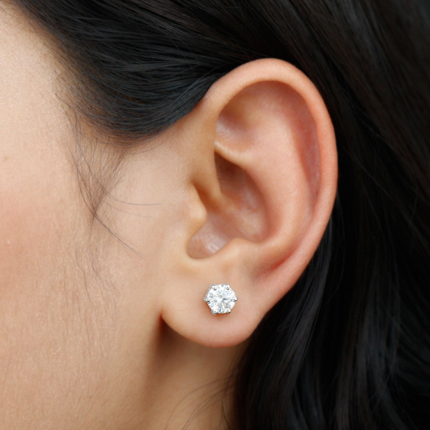 Serenity- 1.97 TCW Round Solitaire Moissanite Earrings