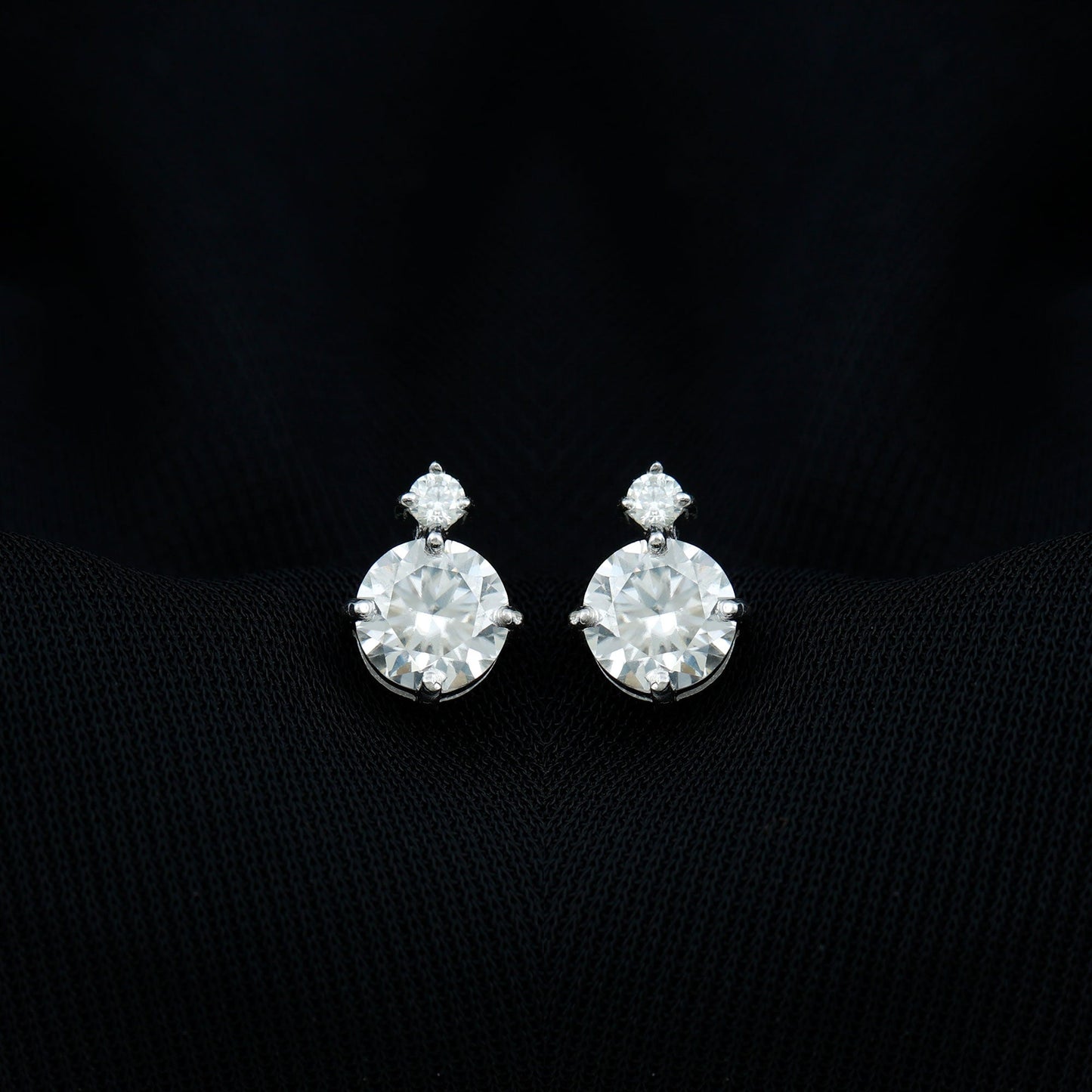 Nova- 1.50 CT Round Solitaire Moissanite Earrings