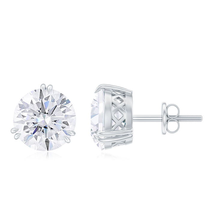 Reagan- 4.0 TCW Round Solitaire Moissanite Earrings