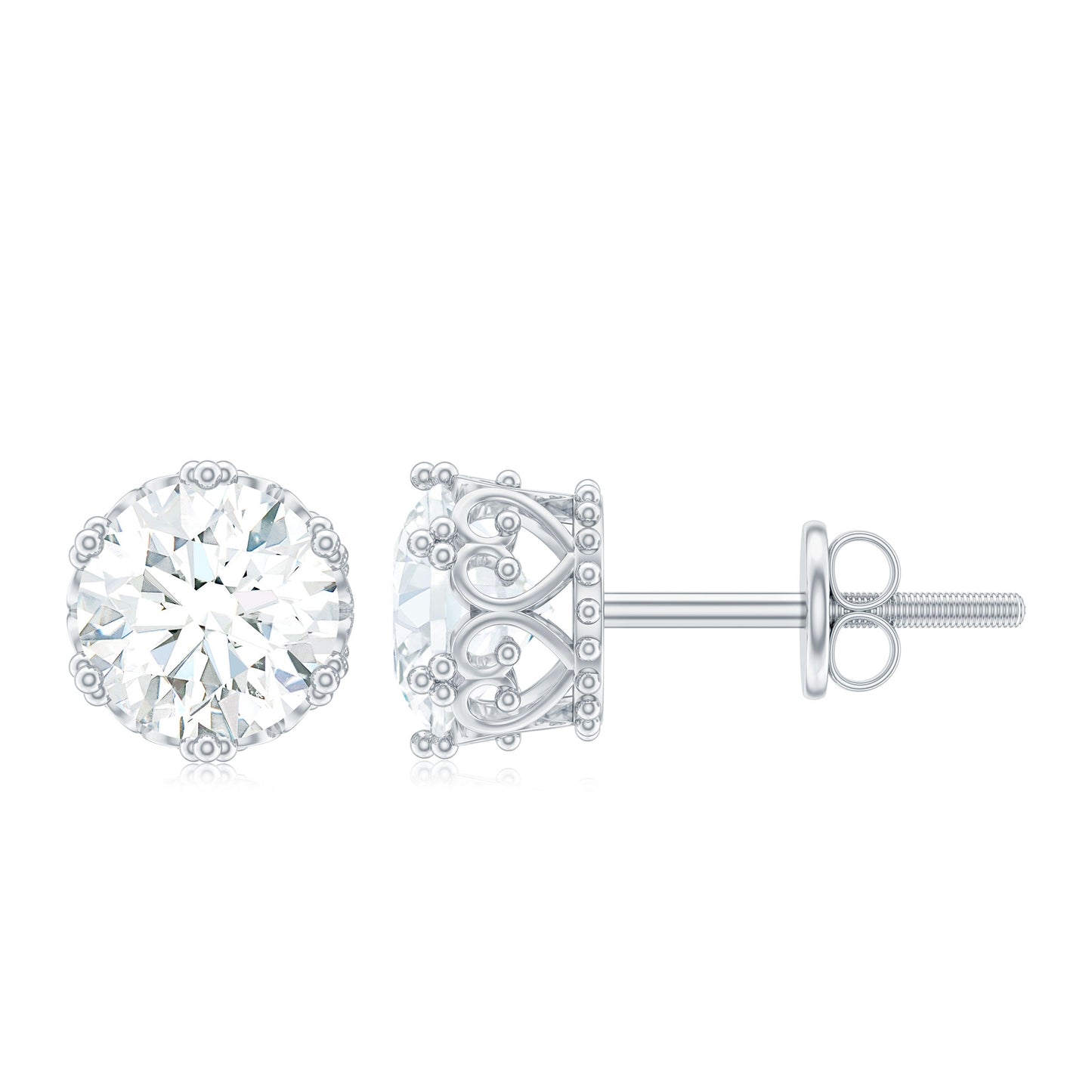 Isla- 1.40 TCW Round Solitaire Moissanite Earrings
