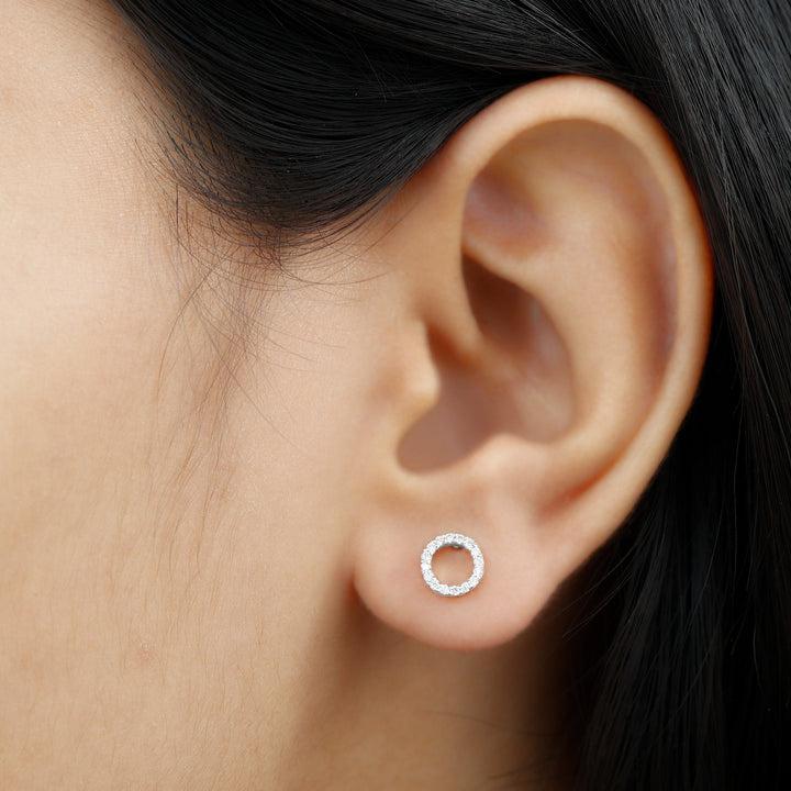 Eliza- 0.20 TCW Round Eternity Moissanite Earrings