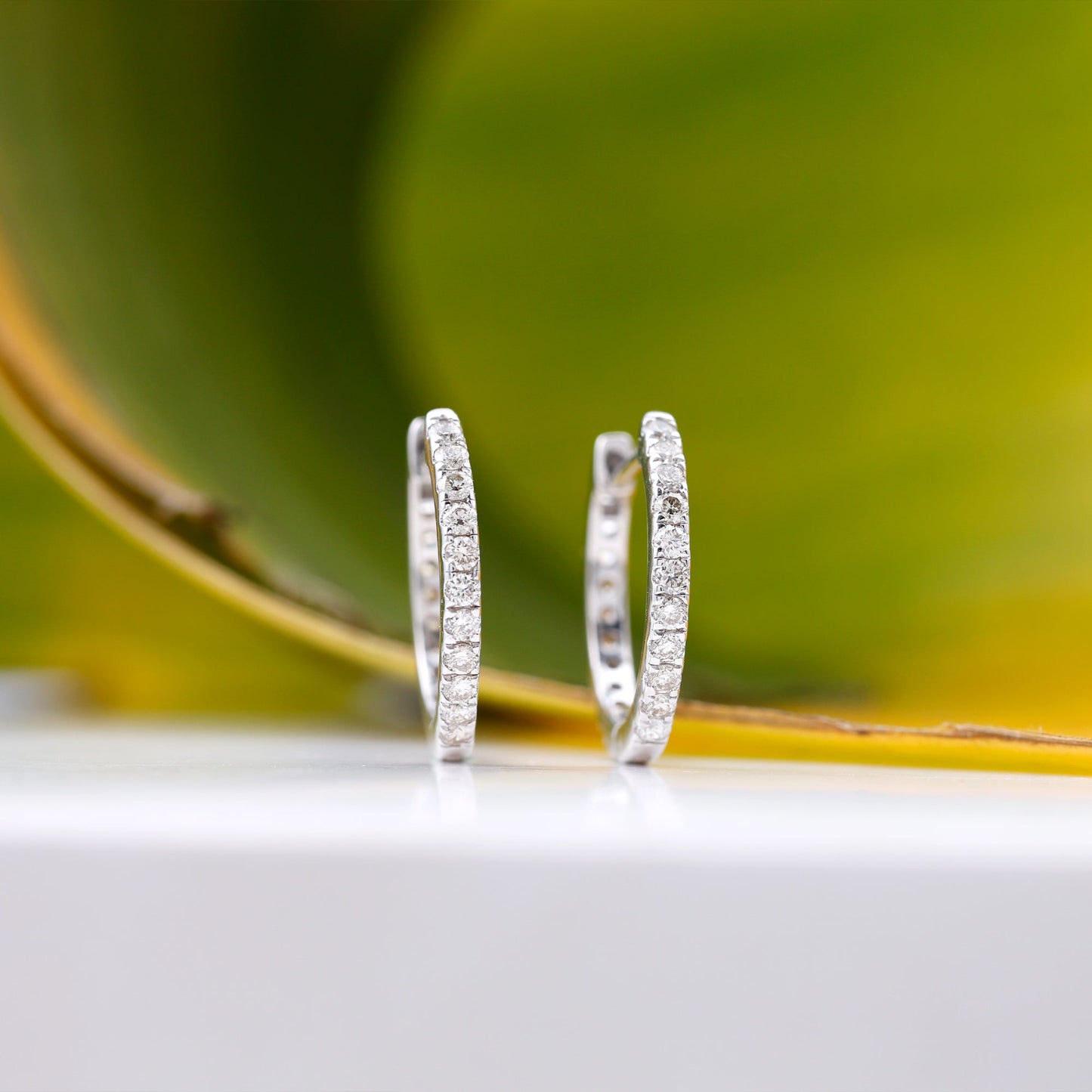 Fiona- 1.0 TCW Round Hoop Moissanite Earrings