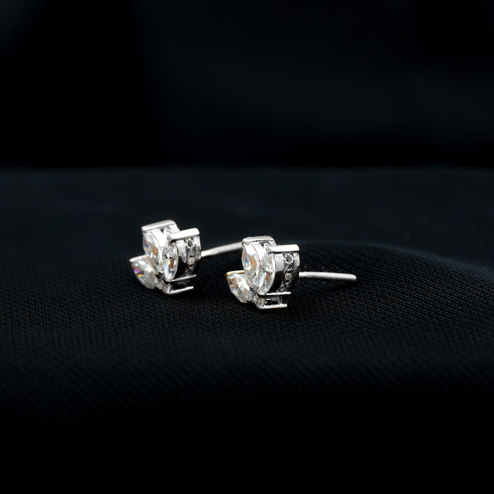 Delilah- 1.25 TCW Marquise Lotus Flower Moissanite Earrings
