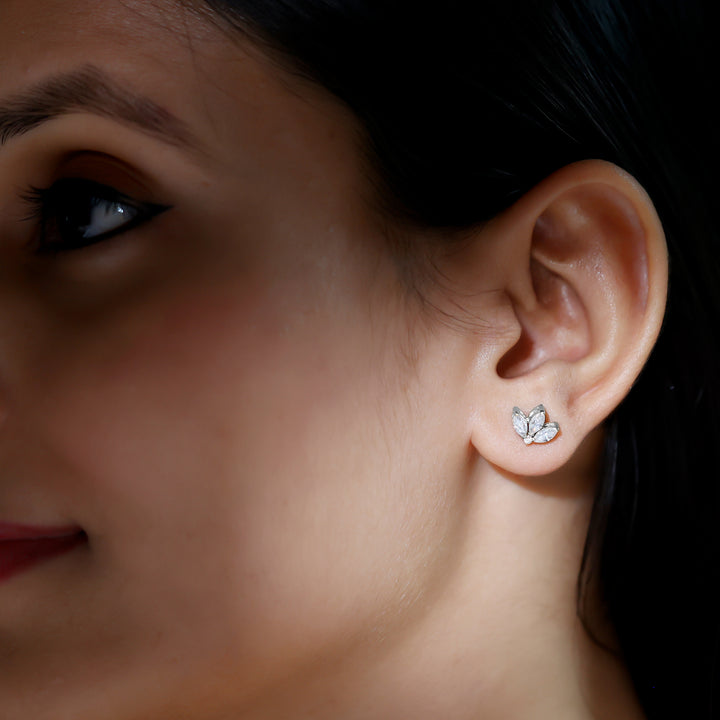 Delilah- 1.25 TCW Marquise Lotus Flower Moissanite Earrings
