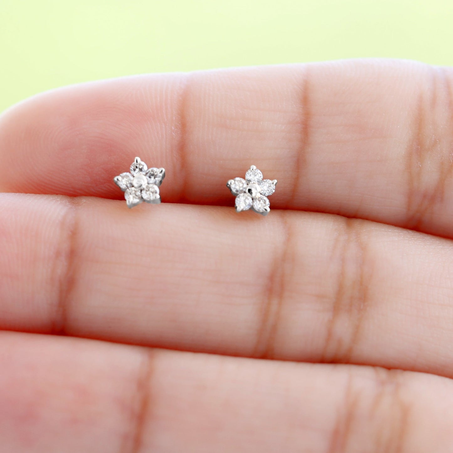 Ruby- 0.50 TCW Round Dainty Moissanite Earrings
