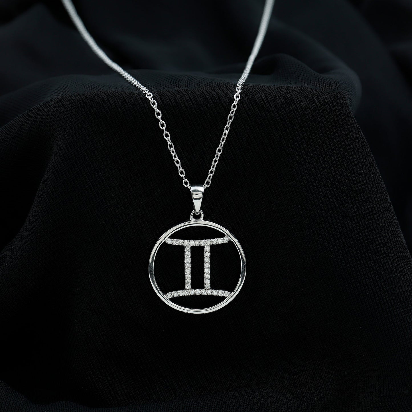 Freya- 0.56 TCW Round Gemini Zodiac Sign Moissanite Necklace