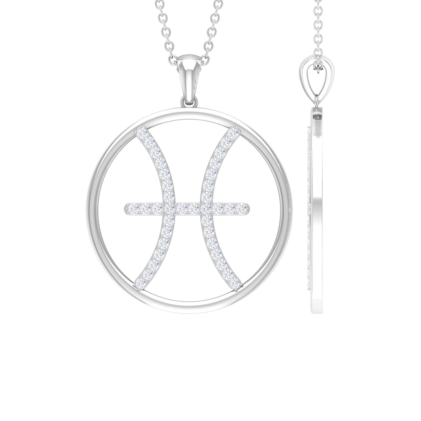 Elara- 0.55 TCW Round Zodiac Sign Moissanite Necklace