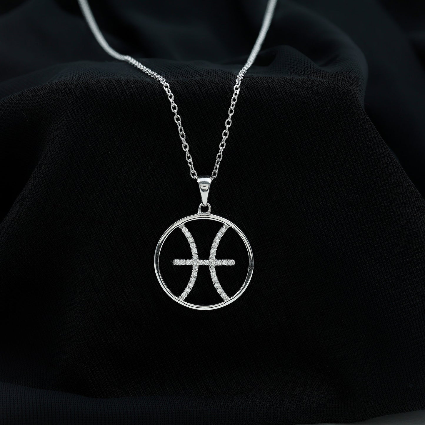 Elara- 0.55 TCW Round Zodiac Sign Moissanite Necklace