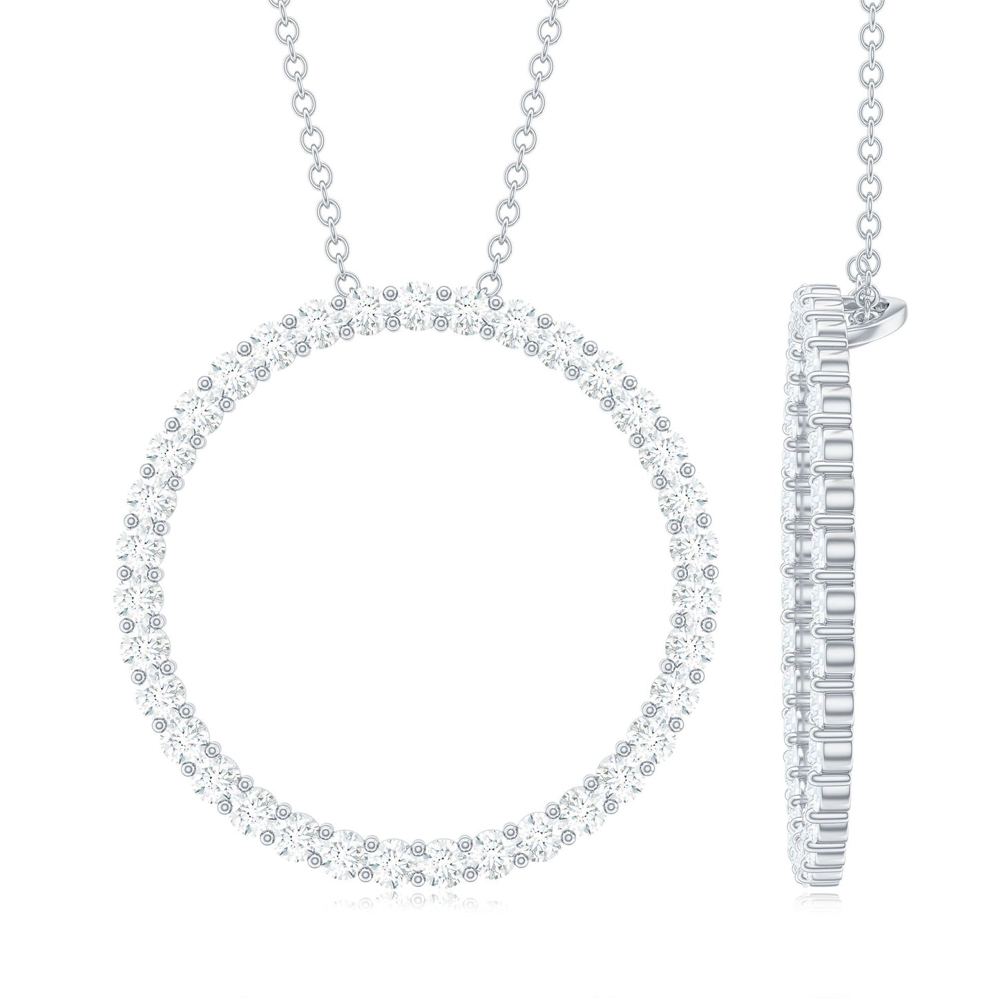 Evangeline- 2.10 TCW Round Eternity Moissanite Necklace