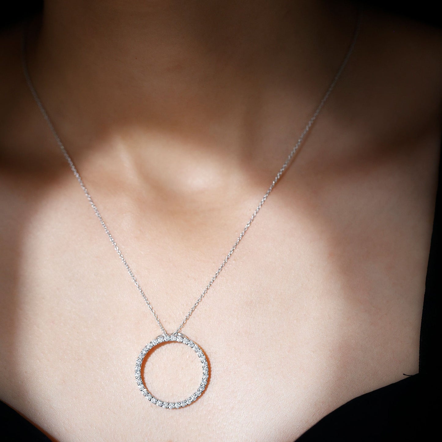 Evangeline- 2.10 TCW Round Eternity Moissanite Necklace