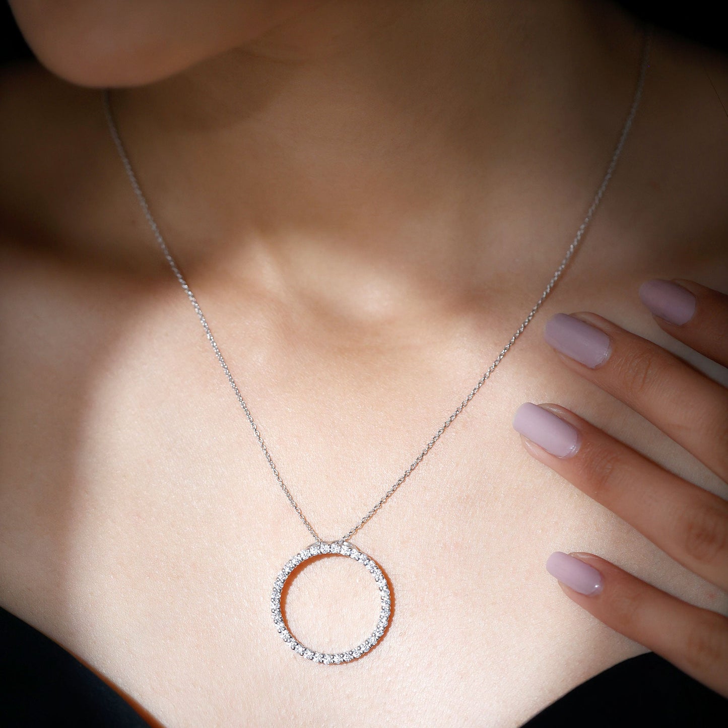Evangeline- 2.10 TCW Round Eternity Moissanite Necklace