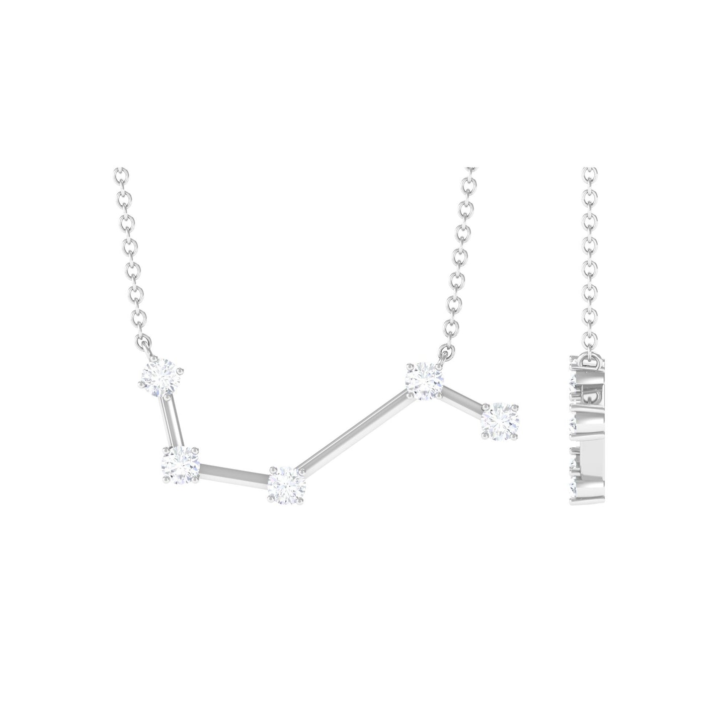 Willow- 0.45 TCW Round Aries Constellation Moissanite Necklace