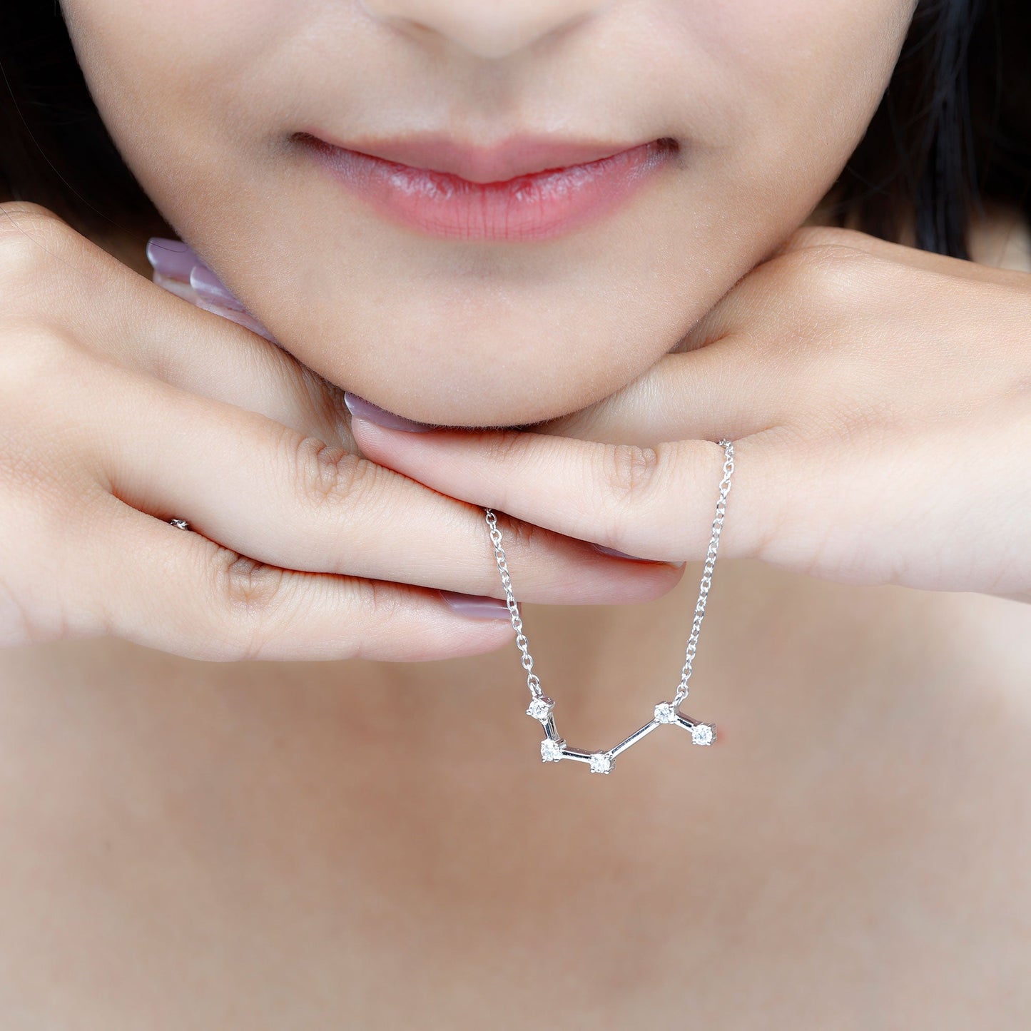 Willow- 0.45 TCW Round Aries Constellation Moissanite Necklace