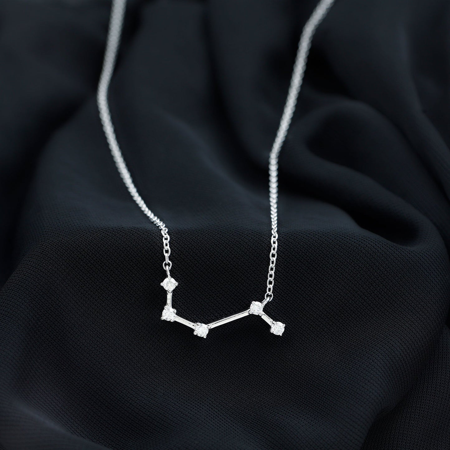Willow- 0.45 TCW Round Aries Constellation Moissanite Necklace