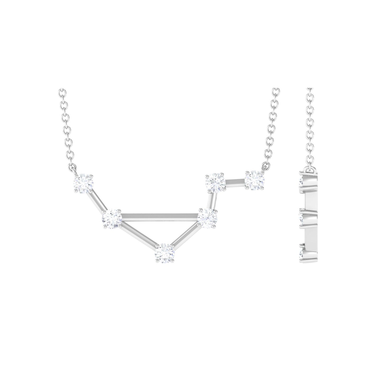 Ivy- 0.54 TCW Round Libra Constellation Moissanite Necklace