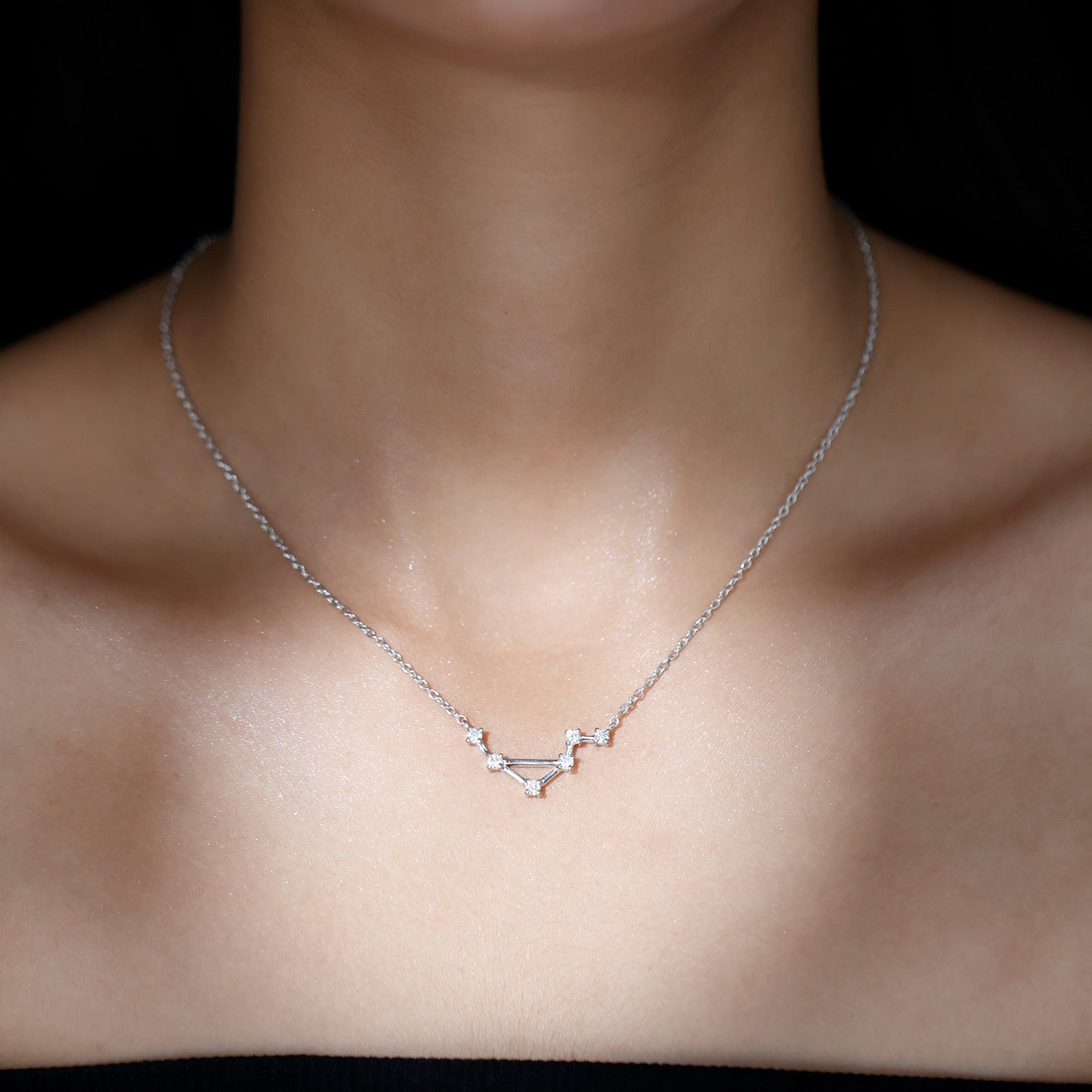 Ivy- 0.54 TCW Round Libra Constellation Moissanite Necklace