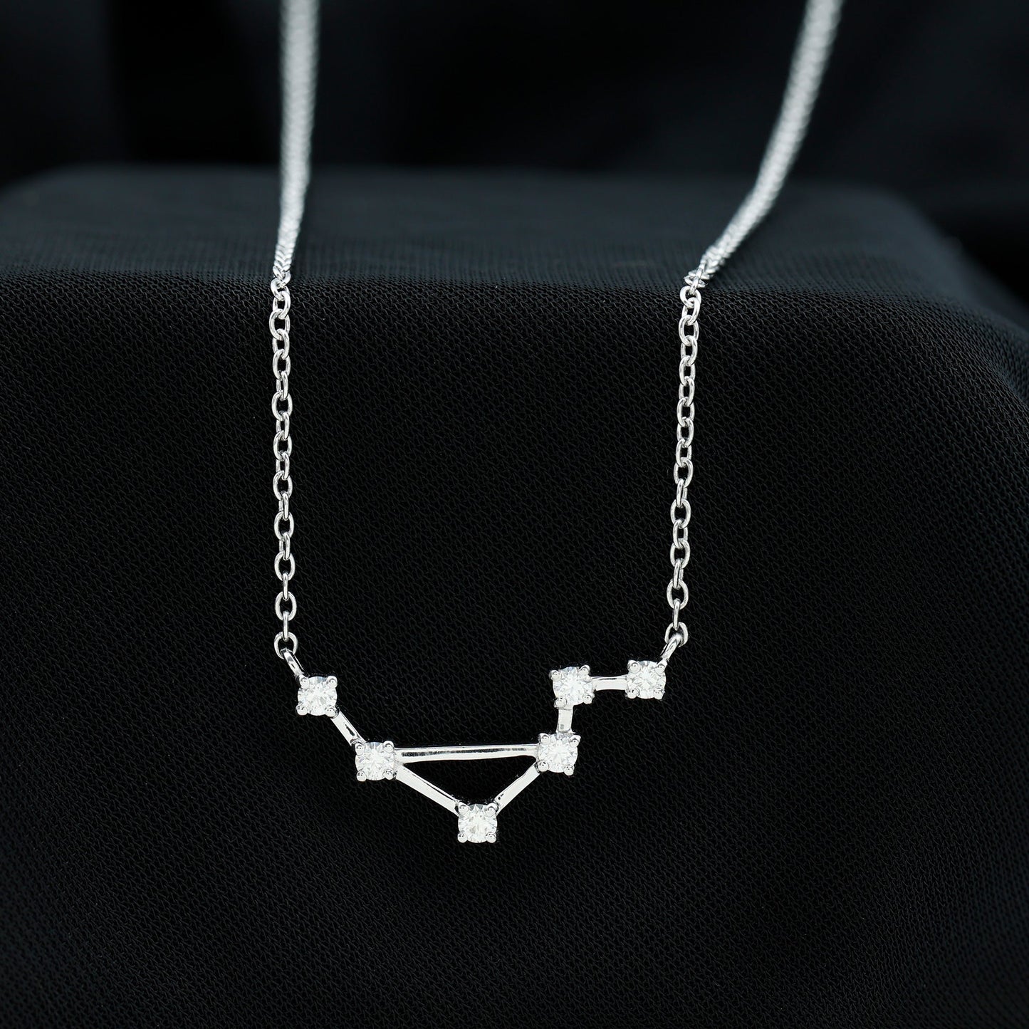 Ivy- 0.54 TCW Round Libra Constellation Moissanite Necklace