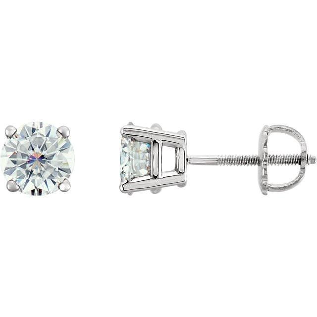 Eveleigh - 2.0 TCW Round Solitaire Moissanite Earrings