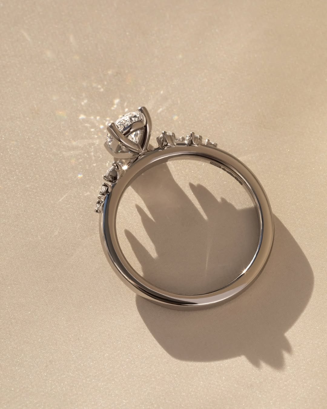 1.0 CT Oval D/VS1 CVD Diamond Cluster Style Engagement Ring