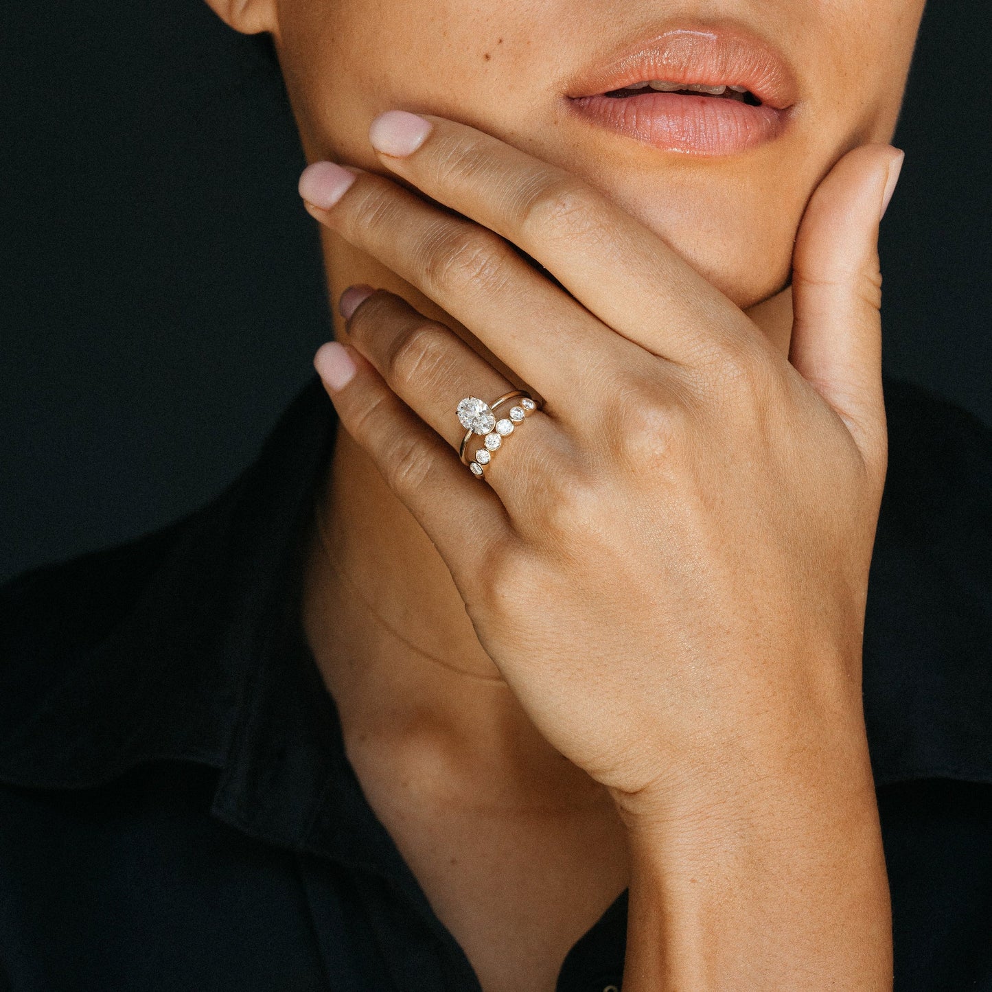 Patrica-0.70 CTW Round Bezel Wedding Band