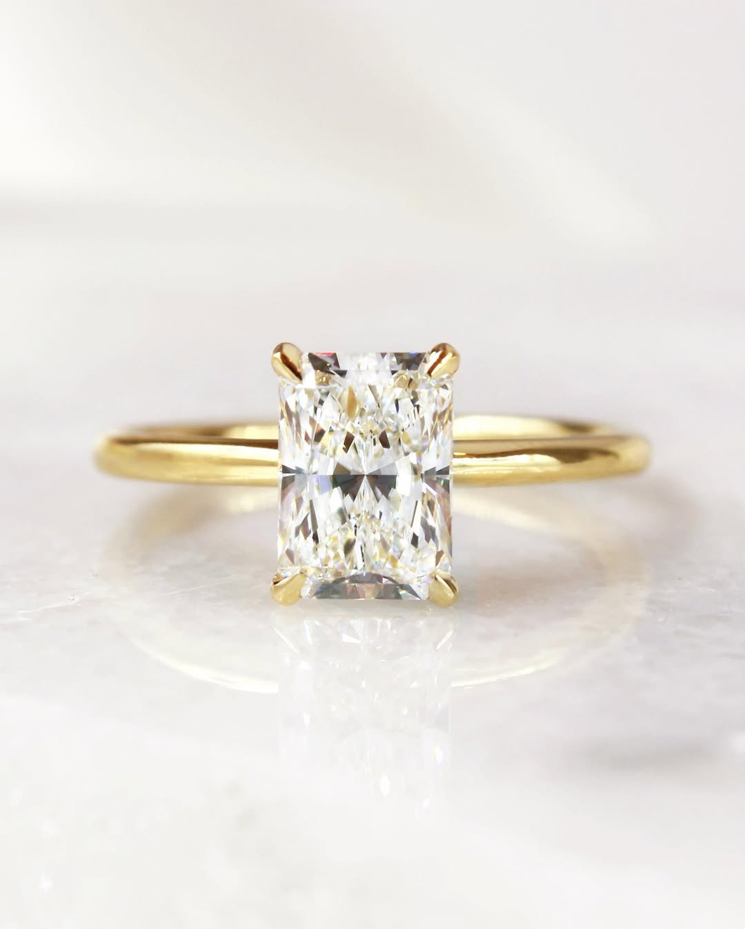 2.5 CT Radiant F/VS2 CVD Diamond Solitaire Style Engagement Ring
