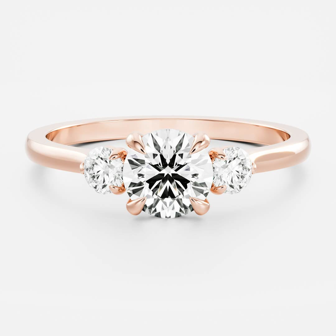 Jonathan- 1.0 CT Round Three Stone Style Moissanite Ring