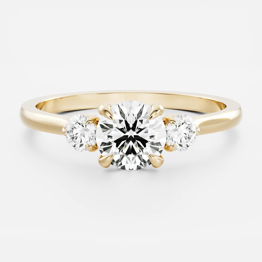 Jonathan- 1.0 CT Round Three Stone Style Moissanite Ring