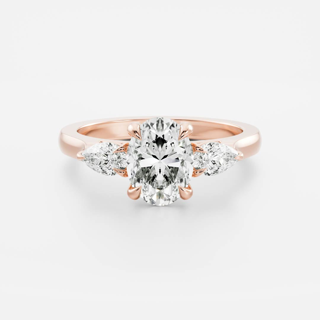 Joe- 2.0 CT Oval Three Stone Style Moissanite Ring